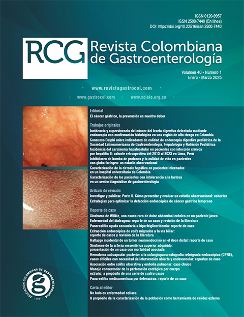 Revista colombiana de Gastroenterología Volumen 40 No. 1