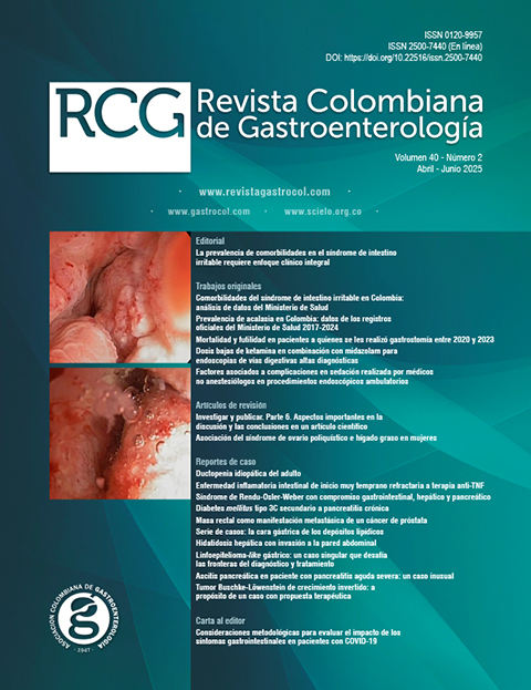 Revista colombiana de Gastroenterlogía Volumen 40 No. 2